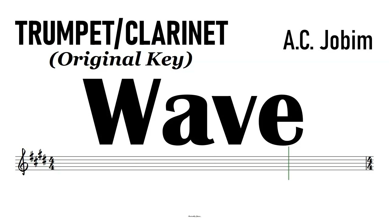 WAVE AC Jobim Trumpet Clarinet Sheet Music Backing Track Partitura