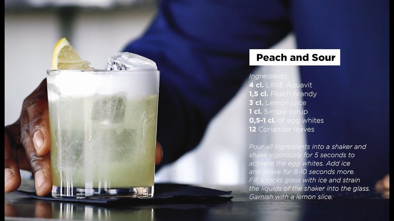 Peach and Sour - Linie Aquavit cocktail