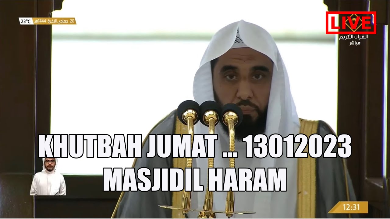 🔴LIVE MEKKAH | MASJIDIL HARAM | KHUTBAH JUMAT | MECCA TO DAY | 13012023 | FHD - ALMUBAROK 1001