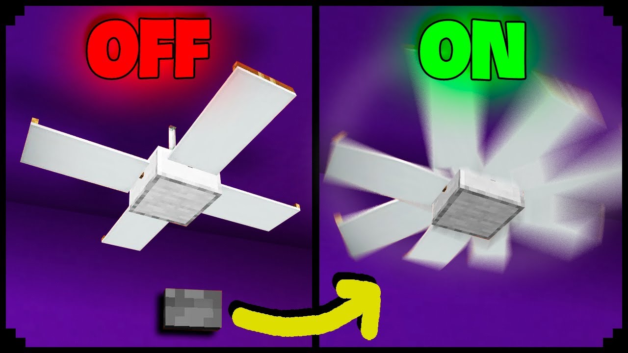 How to make a WORKING ceiling fan in Minecraft