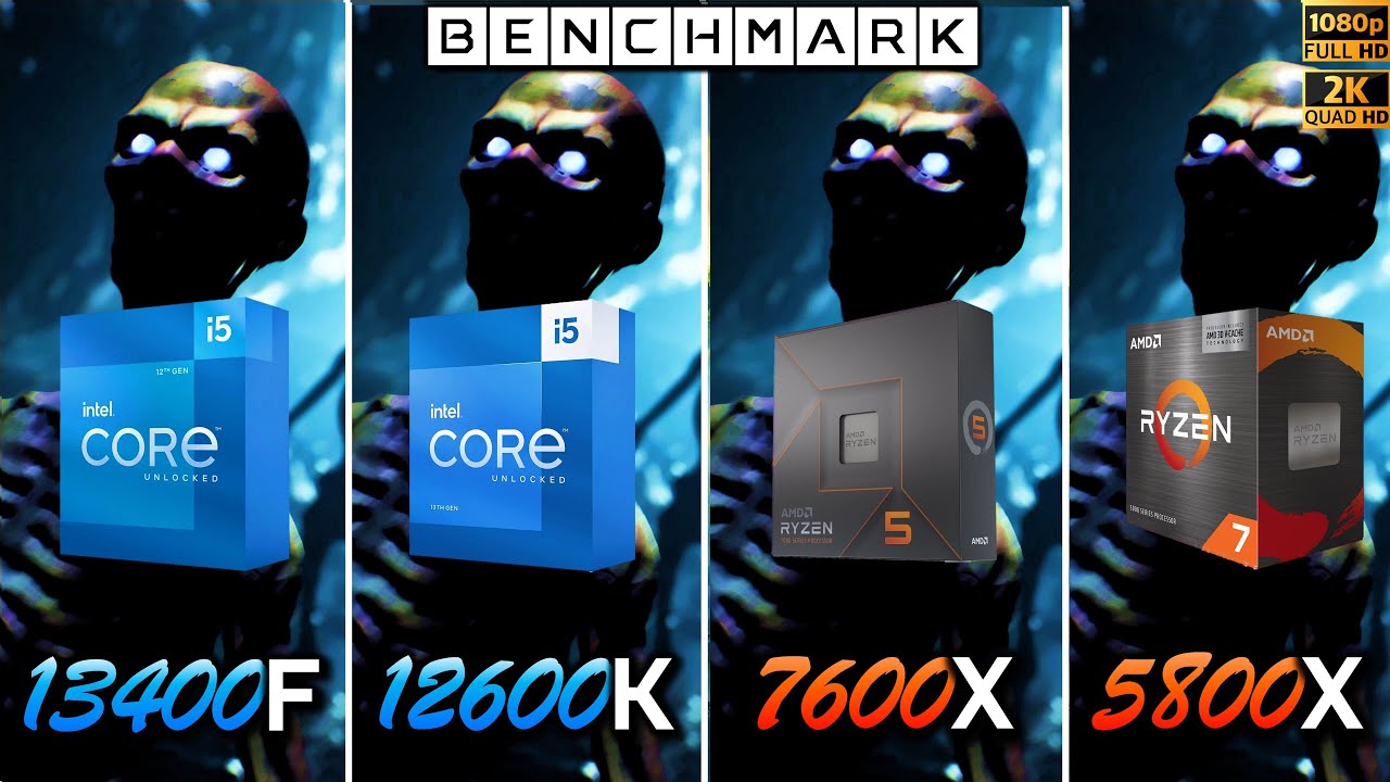 Intel i5 13400f vs i5 12600k vs Ryzen 5 7600x vs 7 5800x / Test / 1080p - 1440p / RTX 4090