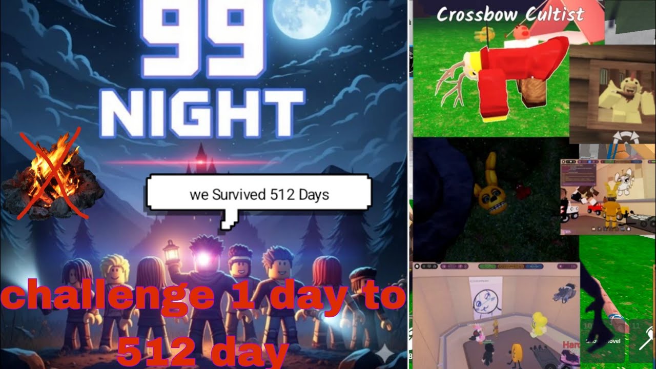 Chellamge 1 to 512 days 🔥#roblox #99nightintheforest #horrerstory #survival #fun #redbull 