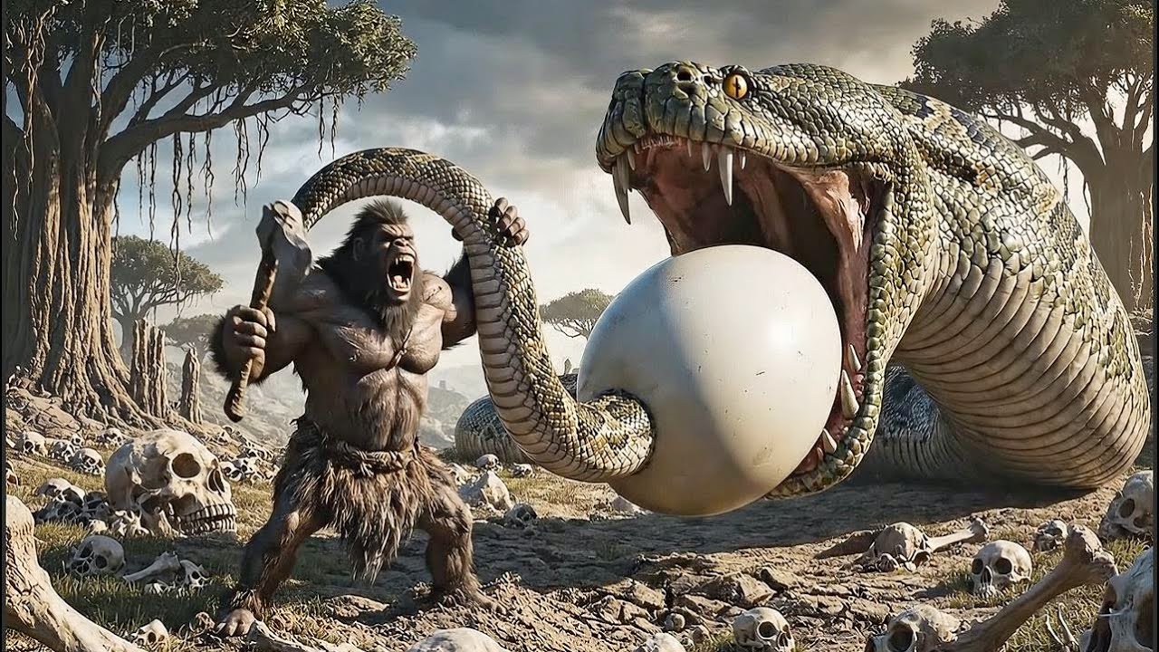 Life Millions of Years Ago | Prehistoric Humans Vs Titanoboa: The terrible war 10!