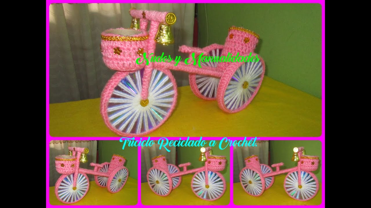 Triciclo Reciclado Tejido a Crochet .