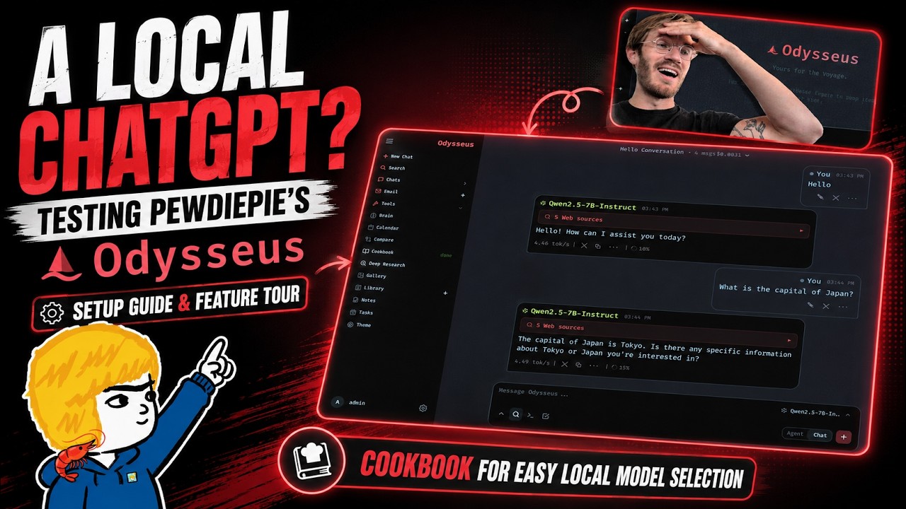 Локальный чат GPT? Тестирование Odysseus от PewDiePie (руководство по настройке + обзор функций)