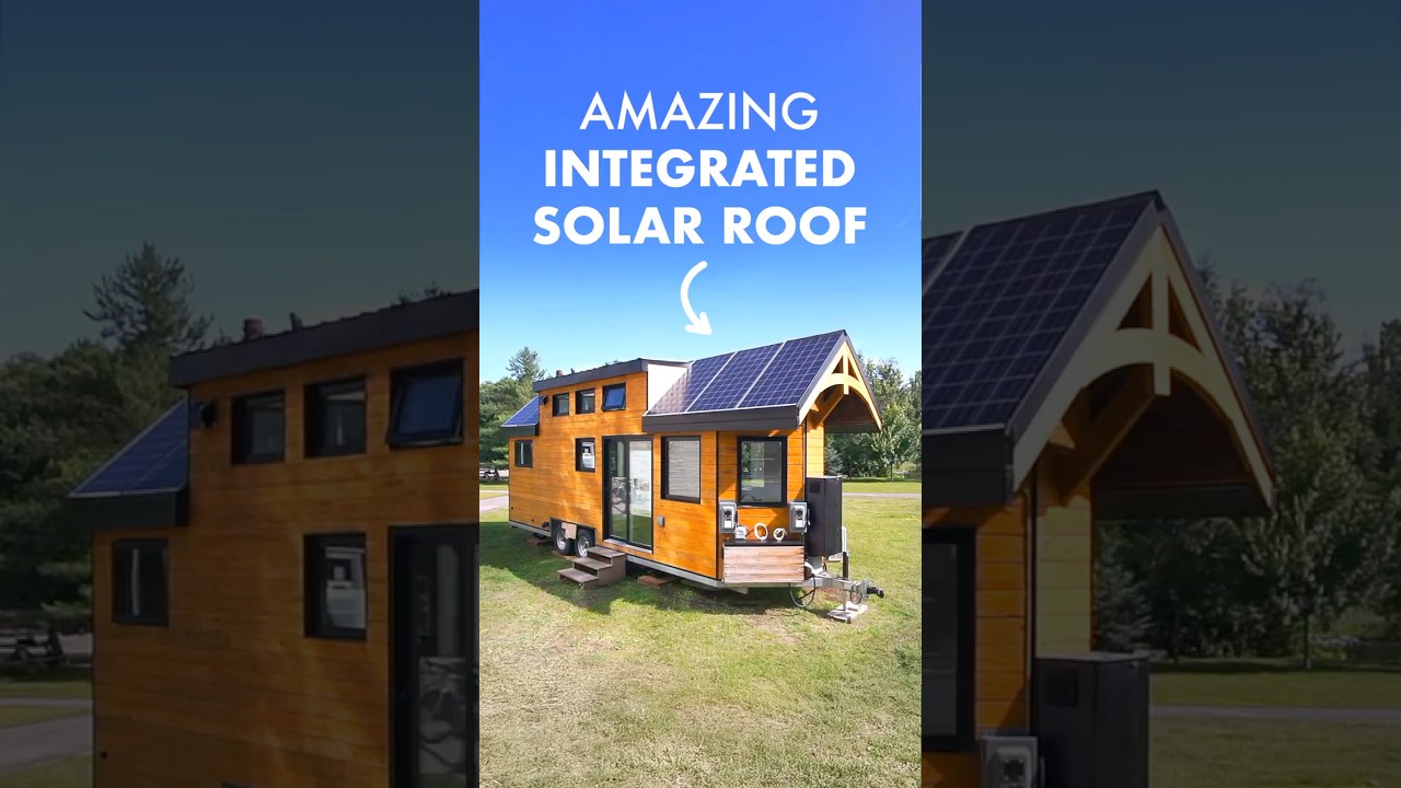 Clever Integrated Tiny House Solar Roof #offgrid #solar #solarpower #shorts