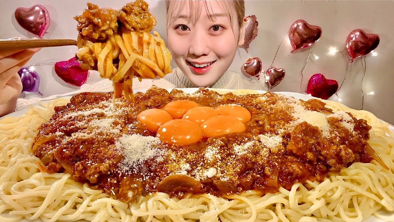 ASMR спагетти с мясным соусом【русские субтитры】【Mukbang/ Eating Sounds】