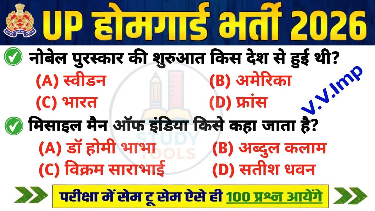 UP Home Guard भर्ती 2025 | UP GK Top 100 Questions | UP GK Previous Year Questions Paper | Part 36