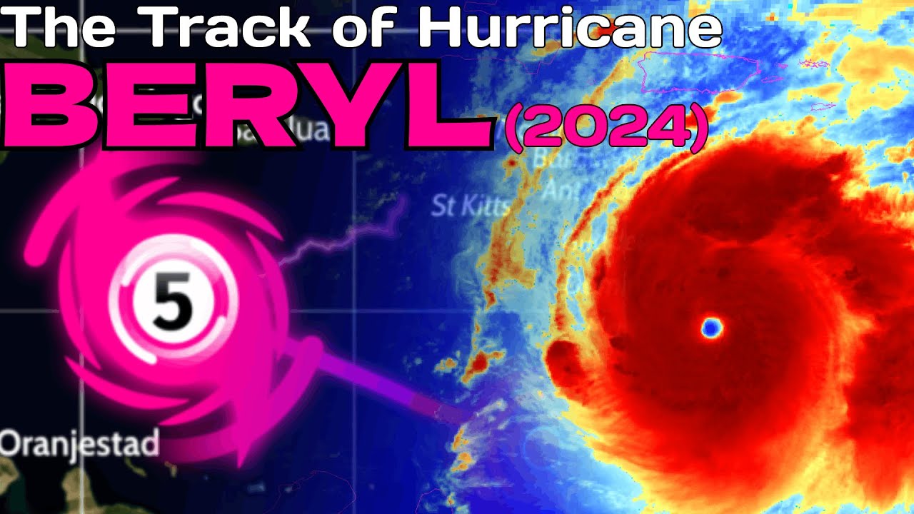 The Track of Hurricane Beryl (2024)