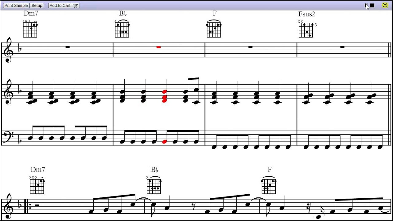 The Scientist - Piano Sheet Music - Teaser