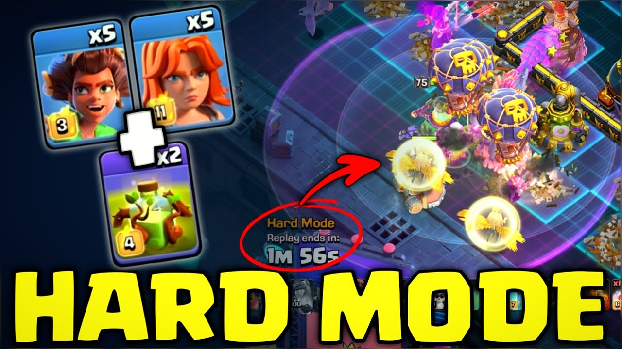 HARD MODE attack With double Overgrowth Spell, RR, it's literally Crazy! Full Planing Attack | Coc