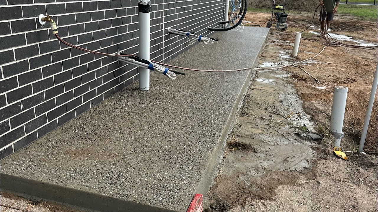 How to do expose Concrete footpath