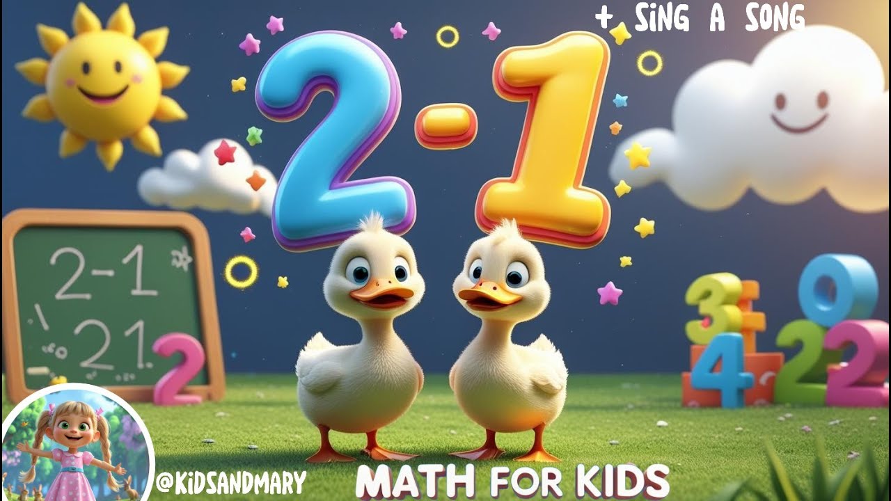 2 - 1 Song for Kids ➖🎵 | Fun Math Learning with Music! #kidsmusic #kidssong #popular #kidsmath
