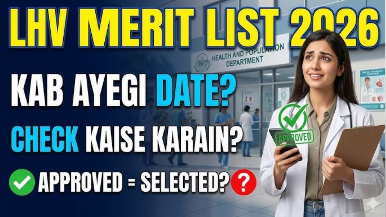 LHV and Midwifery 1st Merit List 2026 Display Date Announced | Health Population Department Punjab✨