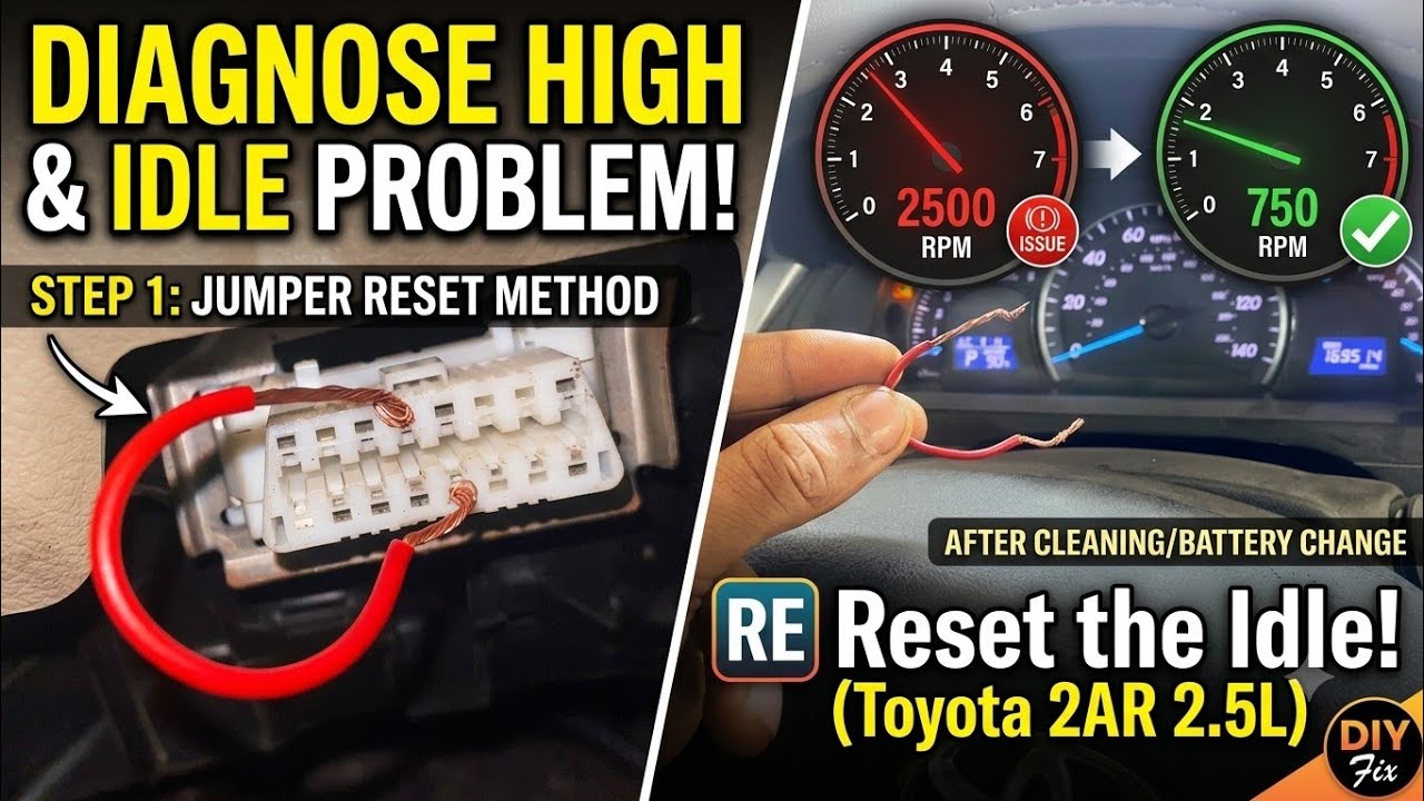 How to Reset Idle on Toyota Camry 2.5L (after Clean throttle body and battery or terminal change)