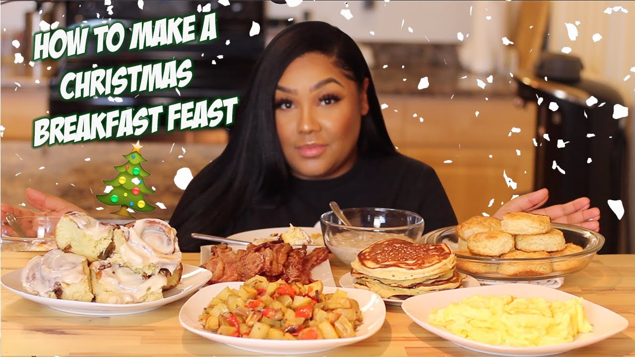 HOW TO MAKE AN EASY CHRISTMAS BREAKFAST FEAST | RECIPE + MUKBANG