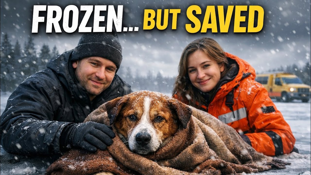 Dog Trapped in Frozen Lake But rescue #viral #dogs #frozen #ice #rescueanimals 