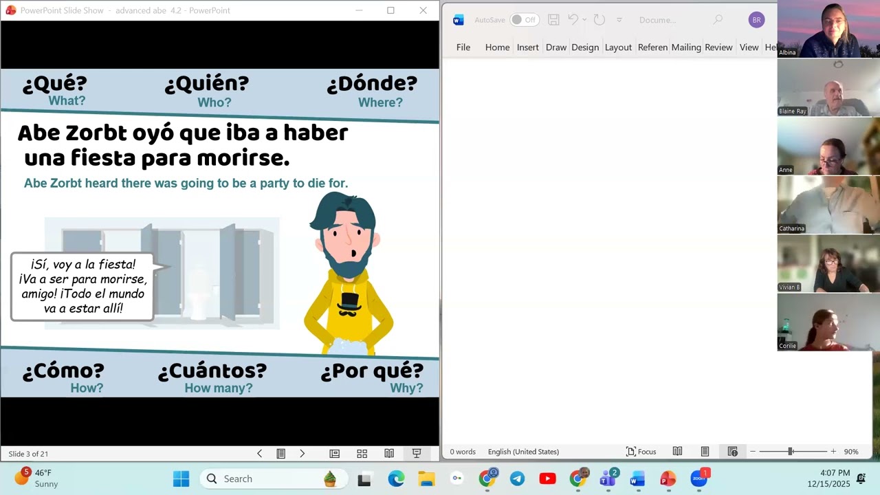 Spanish 3 - Lesson 4.2 -  Interact a story 2 - Day 5  ,December 15,  2025
