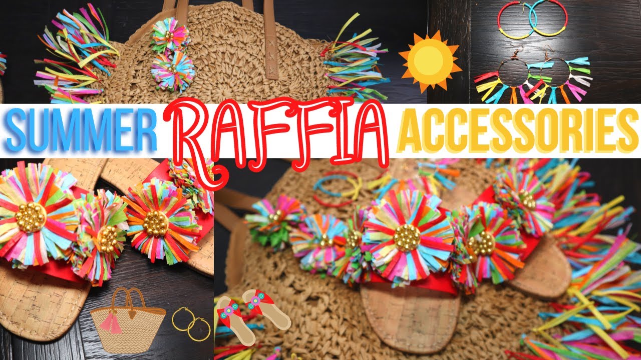Summer Raffia Accessories DIY's | On-Trend Tassel Straw Bag, Pom Pom Sandals, Tassel Earrings &More!