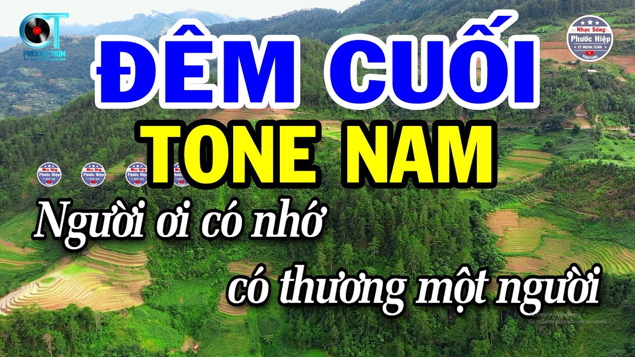 Karaoke Đêm Cuối Tone Nam ( Am ) Nhạc Beat Dễ Hát | Nhạc Sống Phước Hiệp