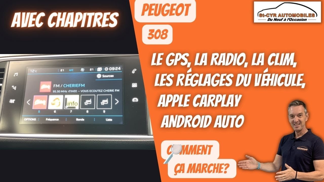 Peugeot Guide complet GPS, radio, Carplay, Android auto, paramètres essentiels…308, 3008, 5008...