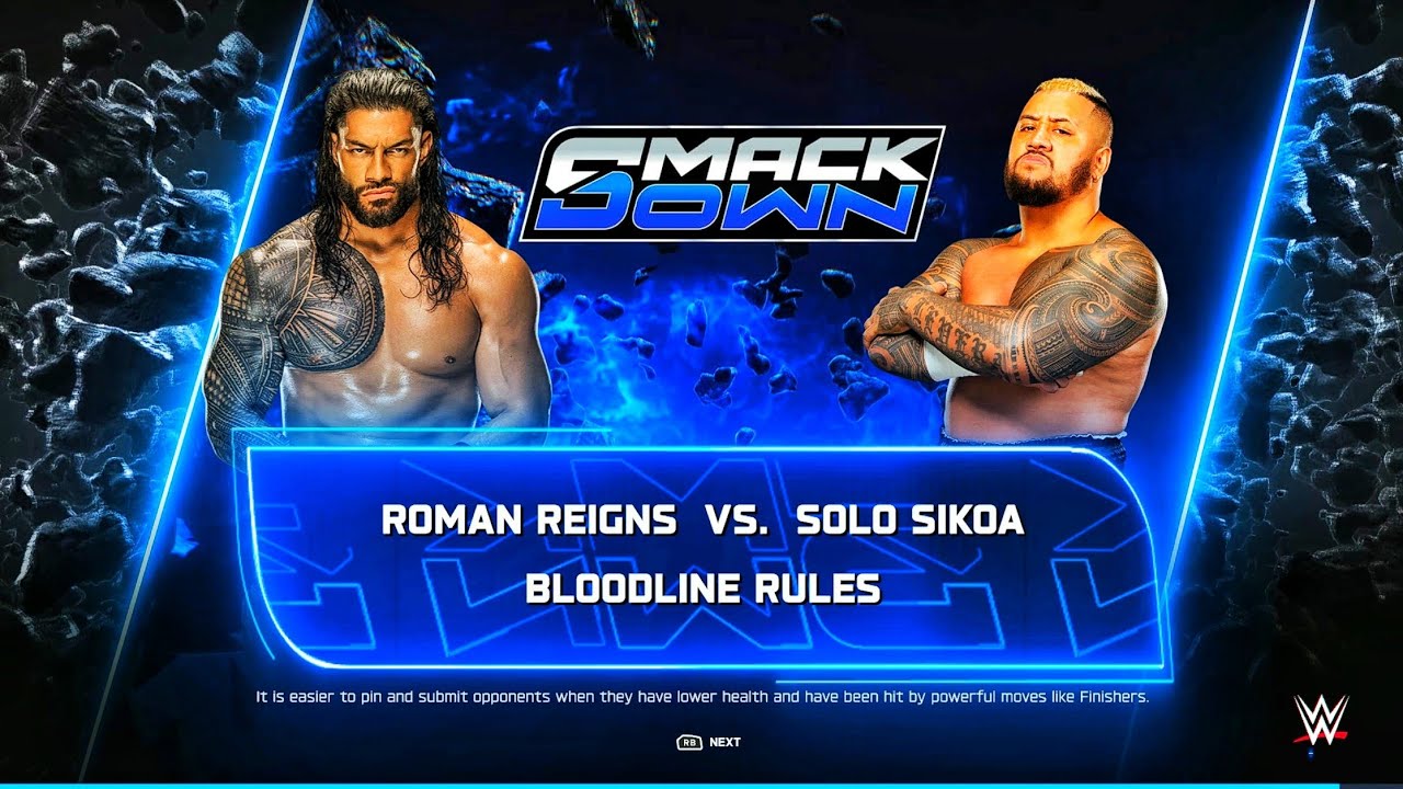 Roman Reigns Vs Solo Sikoa - Bloodline Rules Match At SmackDown | WWE 2K25