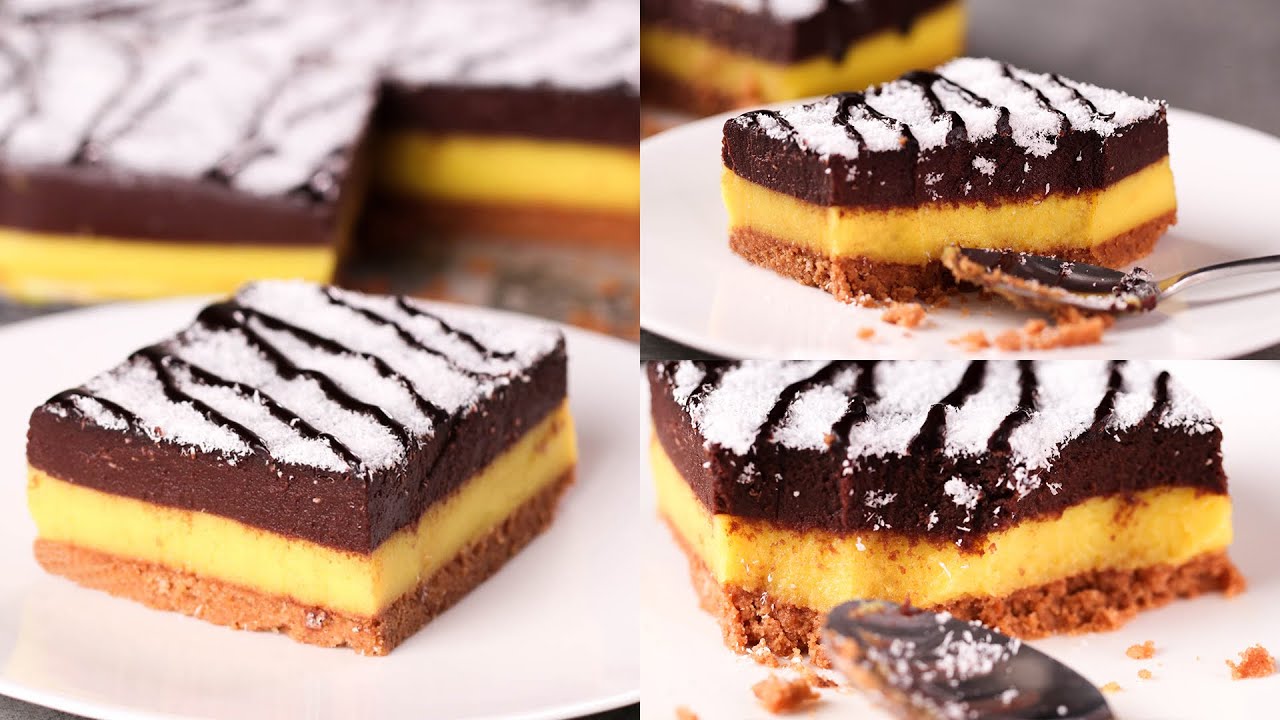 3 LAYERED CUSTARD CHOCOLATE CAKE I EGGLESS & WITHOUT OVEN