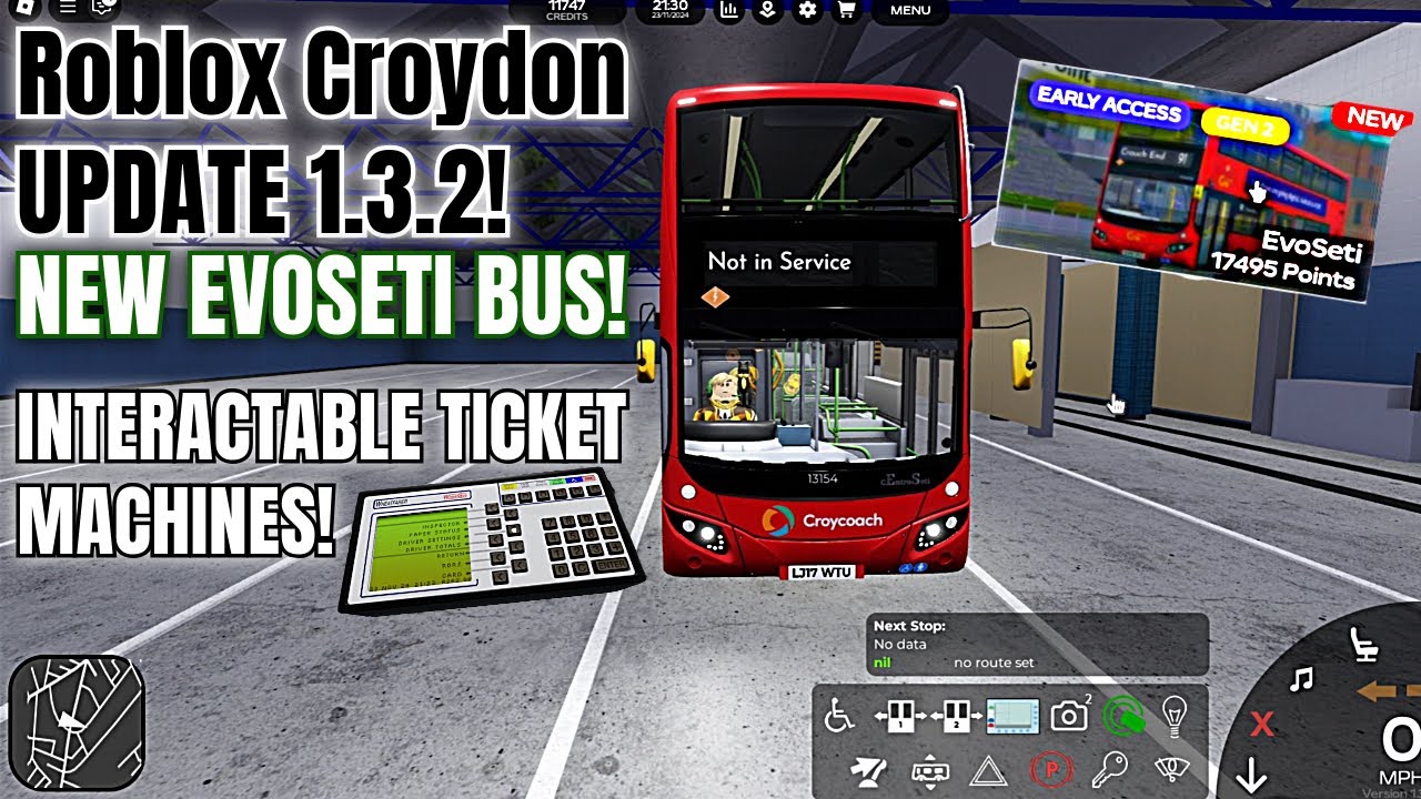 Roblox Croydon Update 1.3.2! | NEW BUS! | INTERACTABLE TICKET MACHINES!
