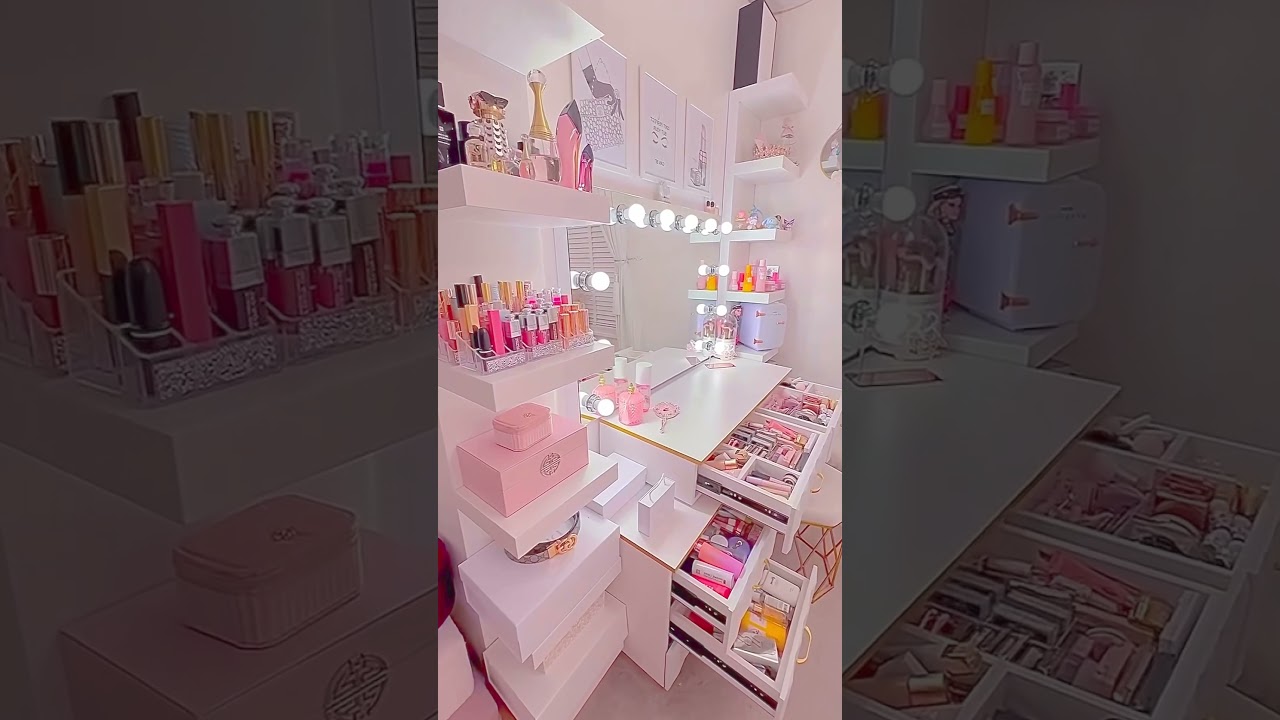 Dream Makeup Vanity ✨💖 #shorts #vanity #viral #makeup #decoration #room #tocador #maquillaje #ideas