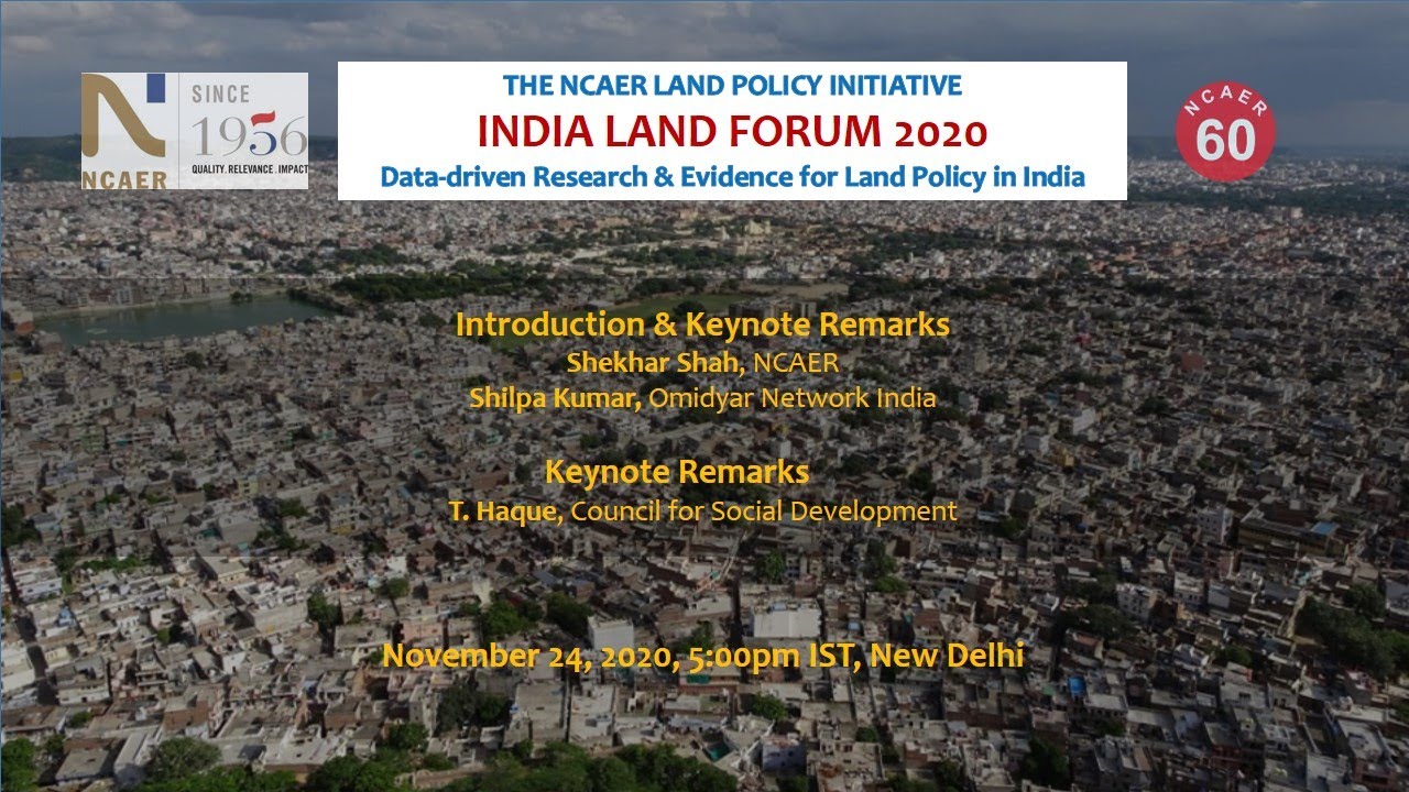 India Land Forum 2020| Keynote address by Prof T Haque