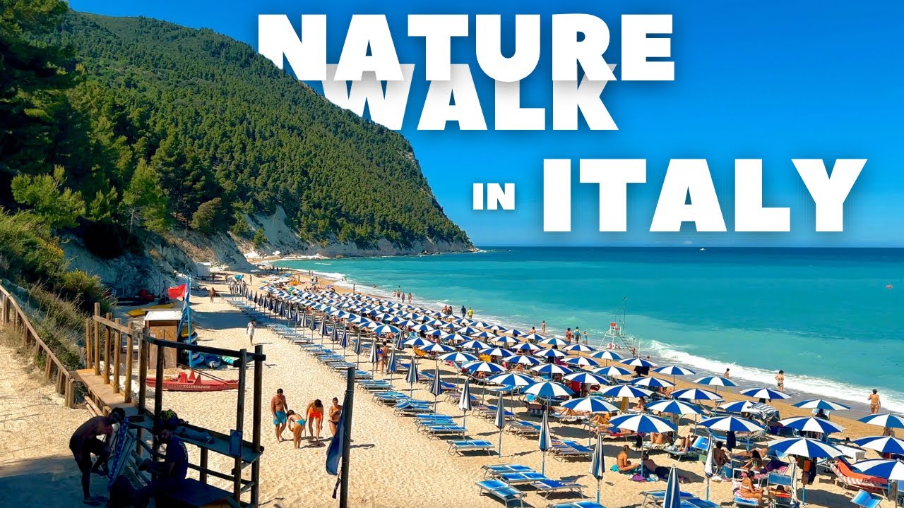 Relaxing NATURE Walk in ITALY, Marche (Sea Waves and Forest Sounds) | 4K, 60fps