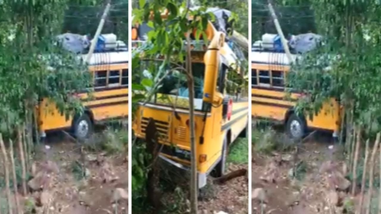 Conductor nervioso por retén provoca violento choque de bus