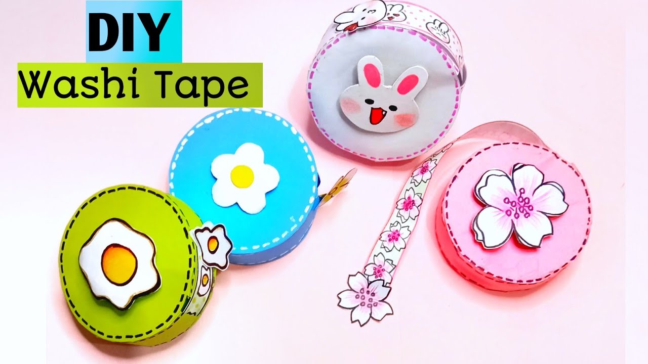 How to make paper washi tape / DIY Washi Tape /Masking washi Tape / paper craft / DIY / School hacks