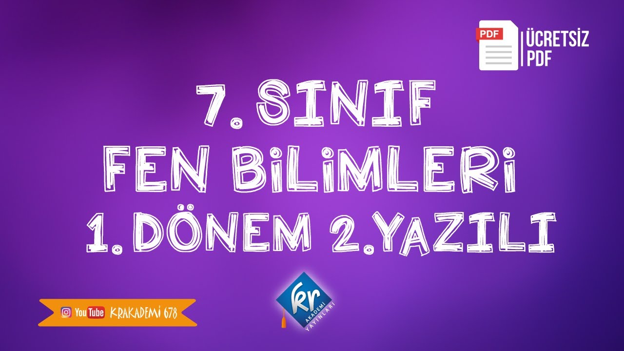 YAZILIDAN 100 İSTEYENLER BURAYA! 7. Fen Bilimleri 1.Dönem 2.Yazılıya Hazırlık |#2023 |ÜCRETSİZ PDF
