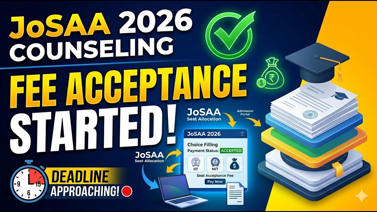 Joshaa Seat Acceptance Fee Payment Process 2026 | #jee  #josaa #josaacounseling