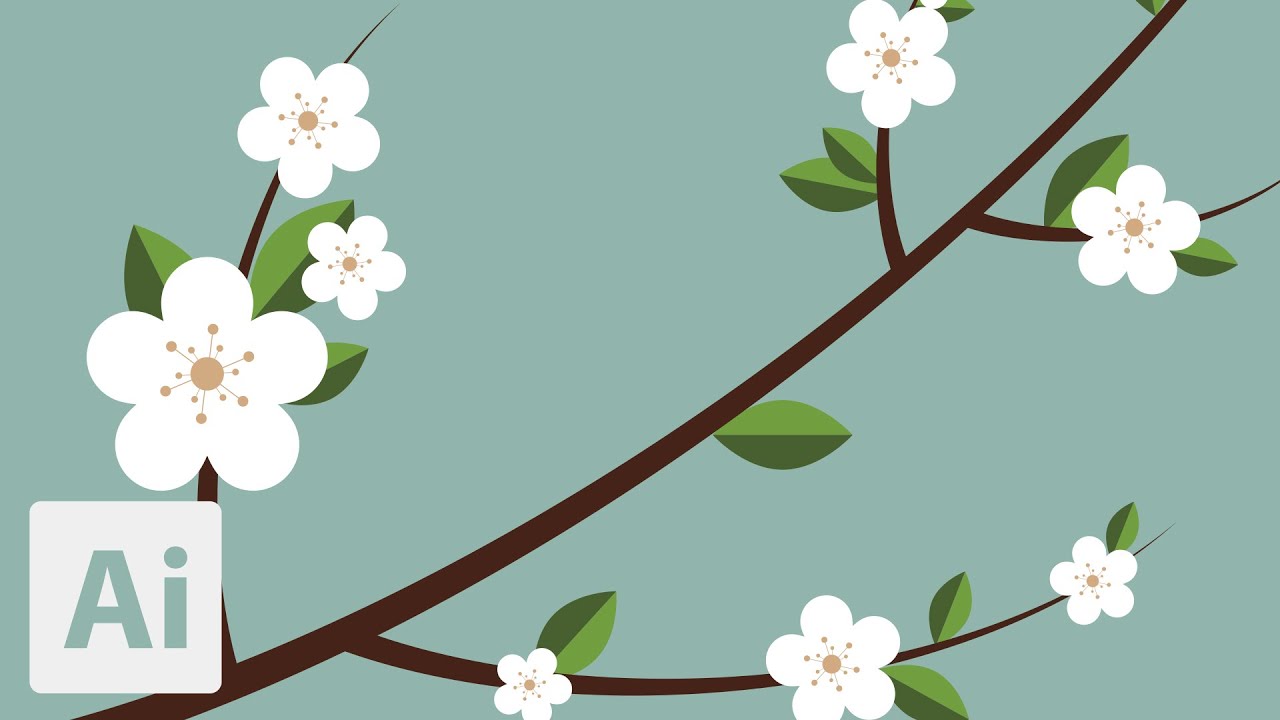 How to Create a Flat Design (Simple Flowers) | Adobe Illustrator Tutorials