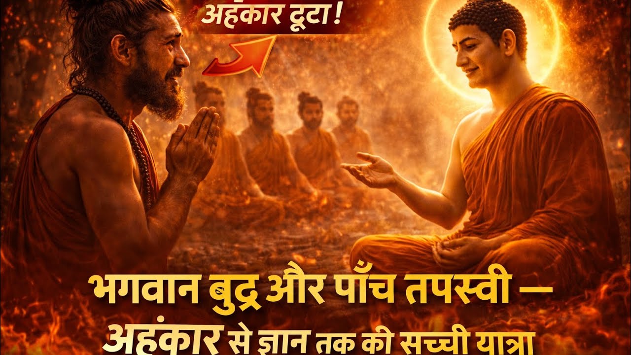 भगवान बुद्ध और पाँच तपस्वी — अहंकार से ज्ञान तक की सच्ची यात्रा