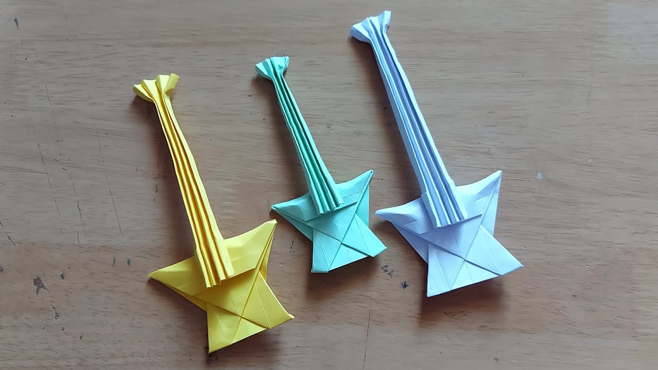 Easy Origami Guitar|How to make origami electric guitar.#origami #diycrafts #origamiart#origami