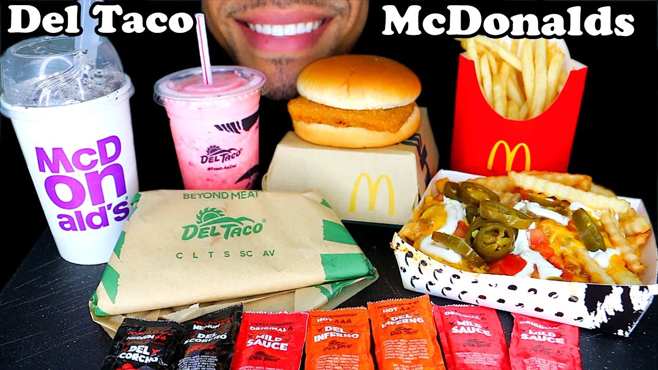 MCDONALDS DEL TACO CHALLENGE MUKBANG ASMR