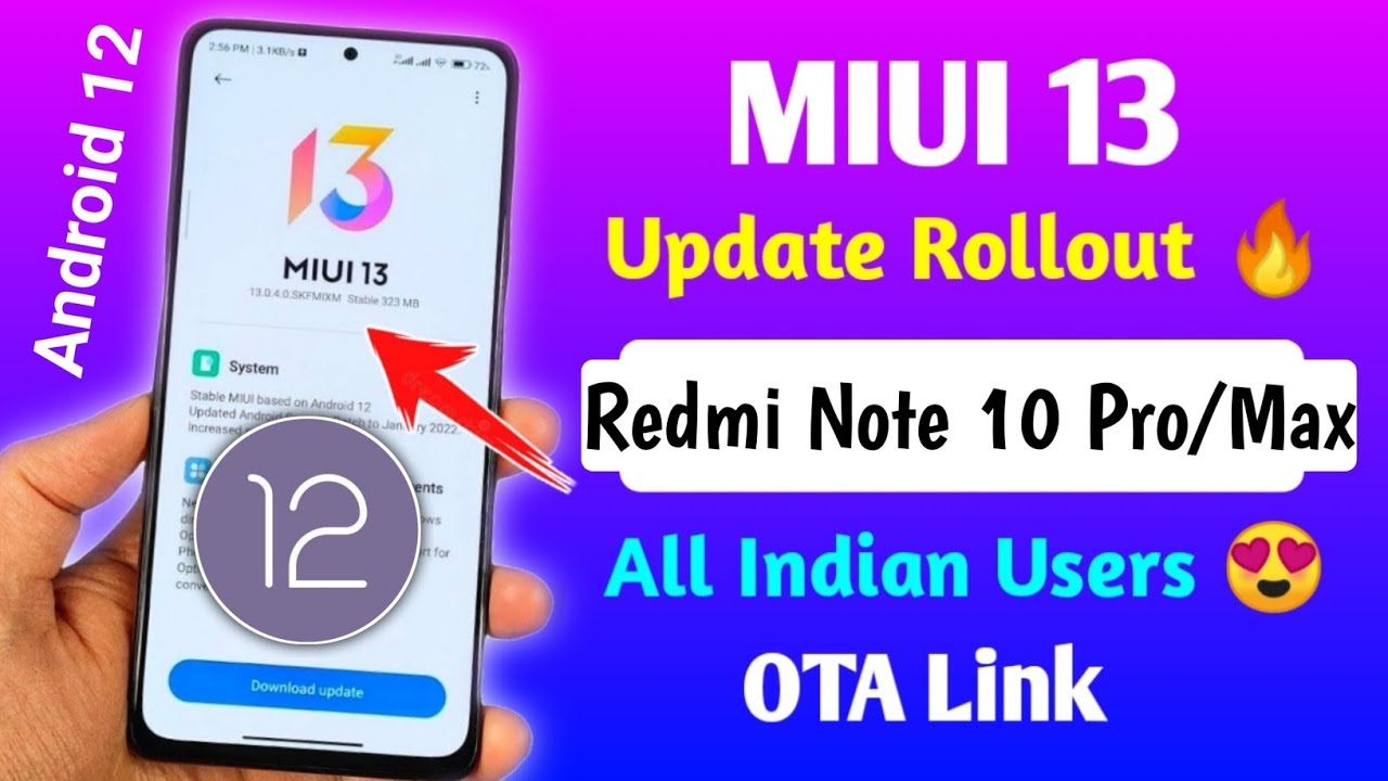 Redmi Note 10 Pro/Max New MIUI 13 Android 12 India Rollout Confirm Date🔥