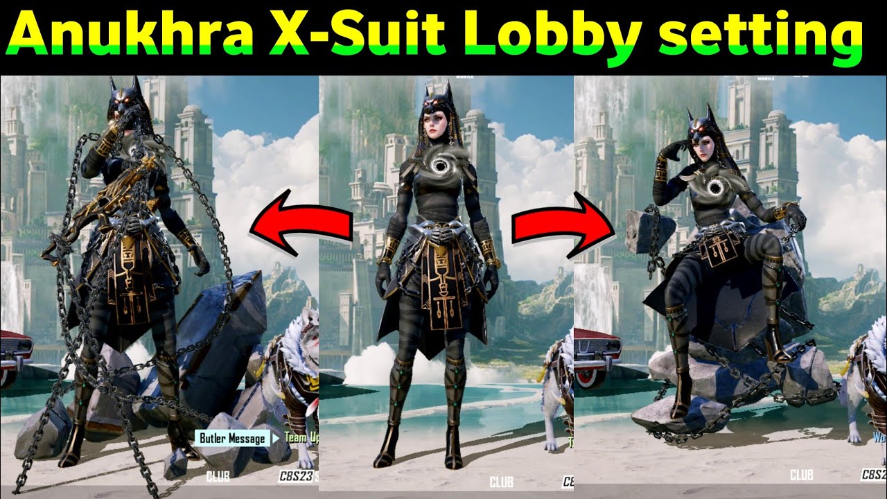 Anukhra X-Suit Lobby Setting in PUBG Mobile & BGMI ump 45 lobi mein pathar per kaise bithau
