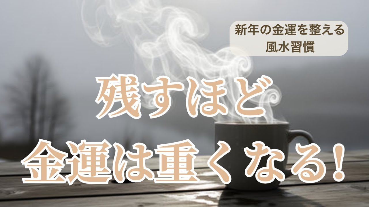 【🎍新年の金運を整える風水習慣⑥】新年に手放すと金運が軽くなるもの｜残すほど流れは重くなる｜風水
