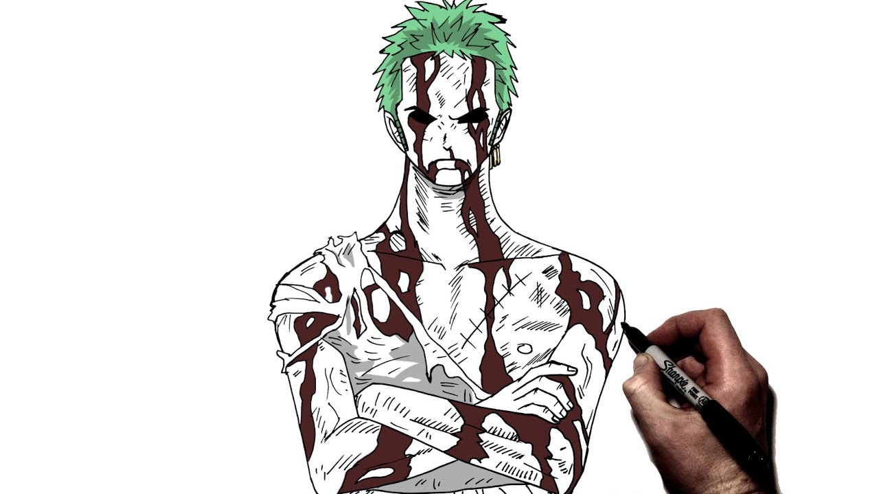 Как нарисовать Зоро (Ничего не произошло) | Пошаговое руководство | One Piece