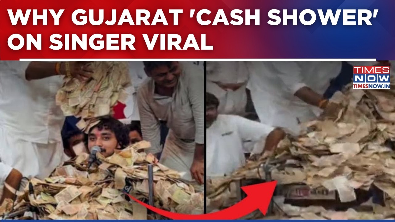 Gujarat: 'Cash Shower' On Singer Viral | Watch What Happened At Dayro Event