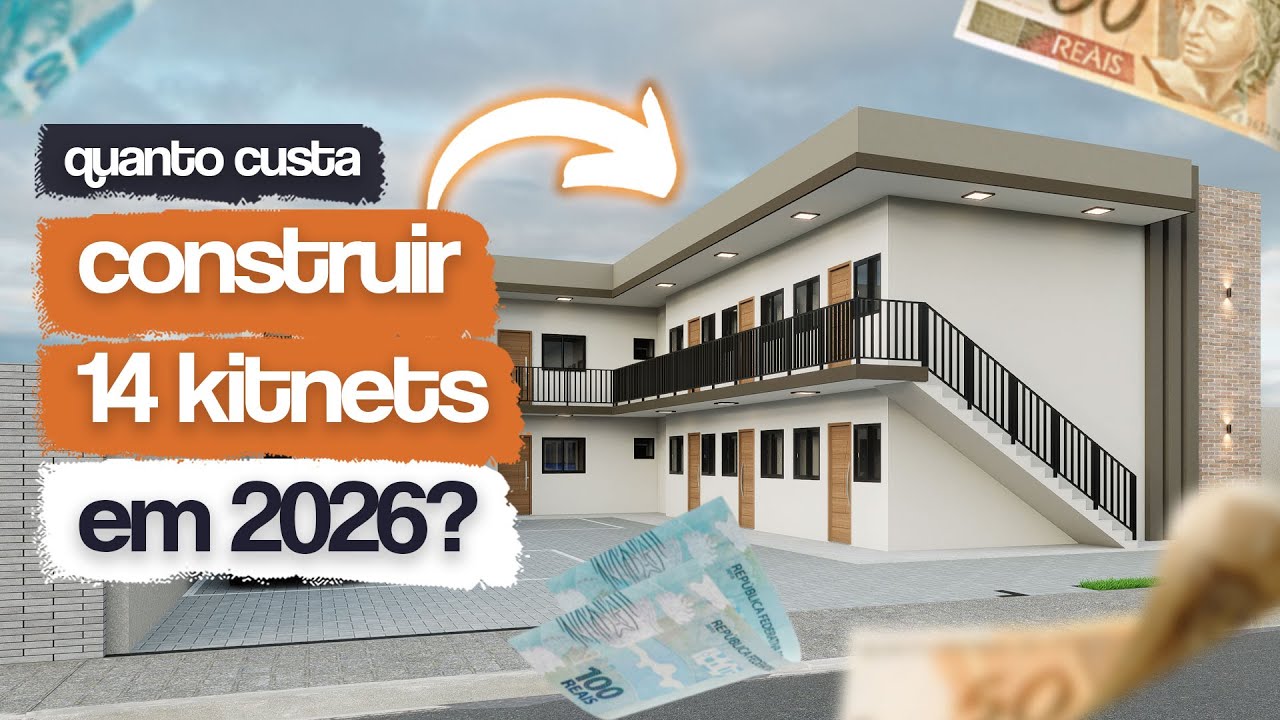 14 Kitnets / Apartamentos de 1 quarto com garagem e fachada econômica! Quanto vai custar a obra?
