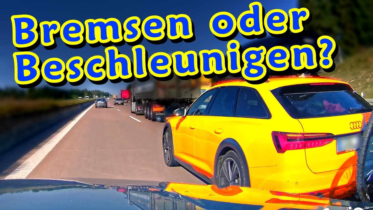 Eingeklemmt zwischen Wohnwagen und Betonwand - Was tun? Bremsen oder Beschleunigen? - Analyse!
