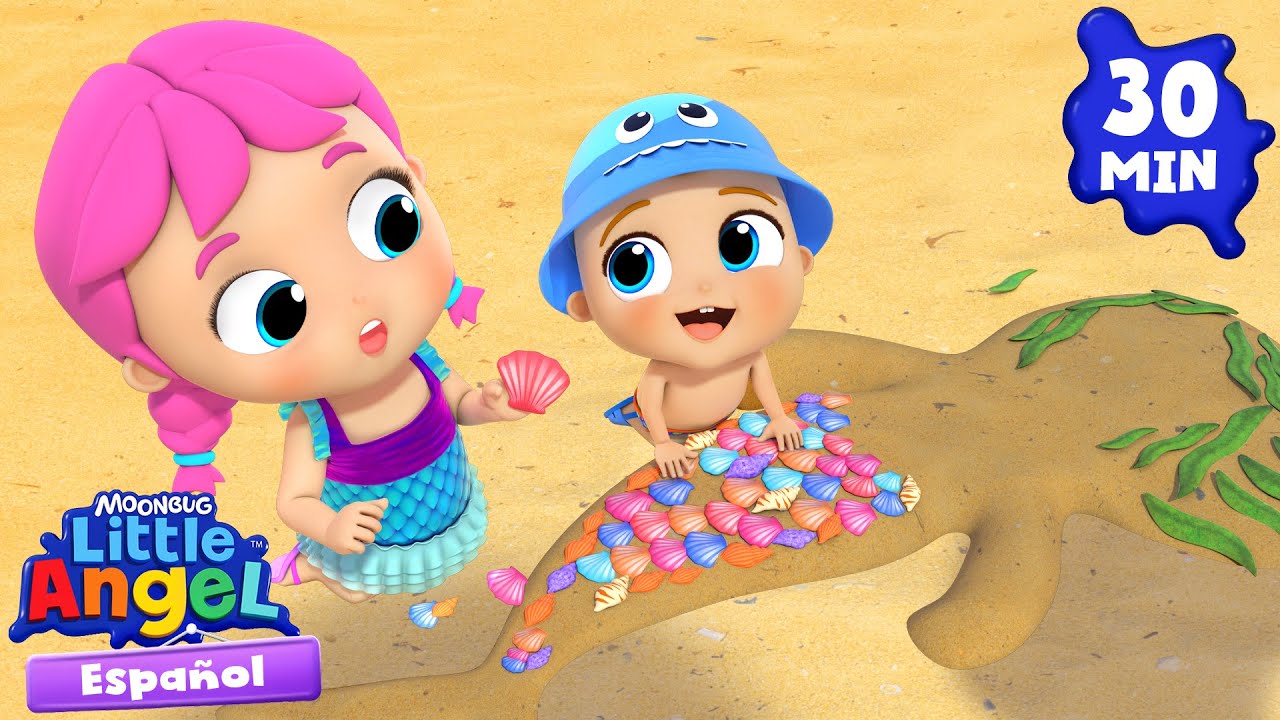 Jugamos a las sirenas en la playa 🧜 Canciones Infantiles 🎵 Little Angel Español
