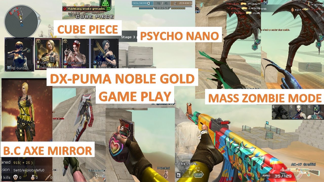 DX-PUMA NOBLE GOLD & B.C AXE MIRROR GAME PLAY on Mass Zombie Mode in CrossFire Philippines July 2020
