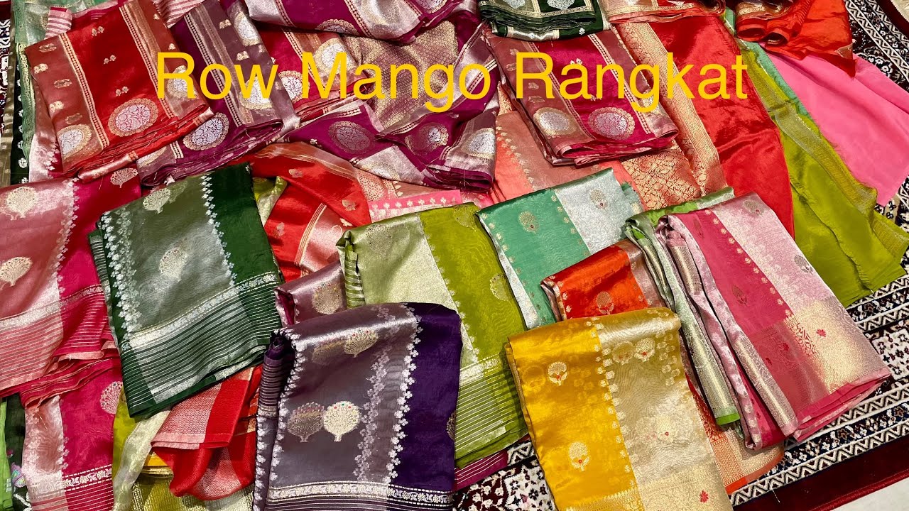 Row Mango Tissue Extremely Beautiful Sarees Collection Rangkat Raw Silk Mango 