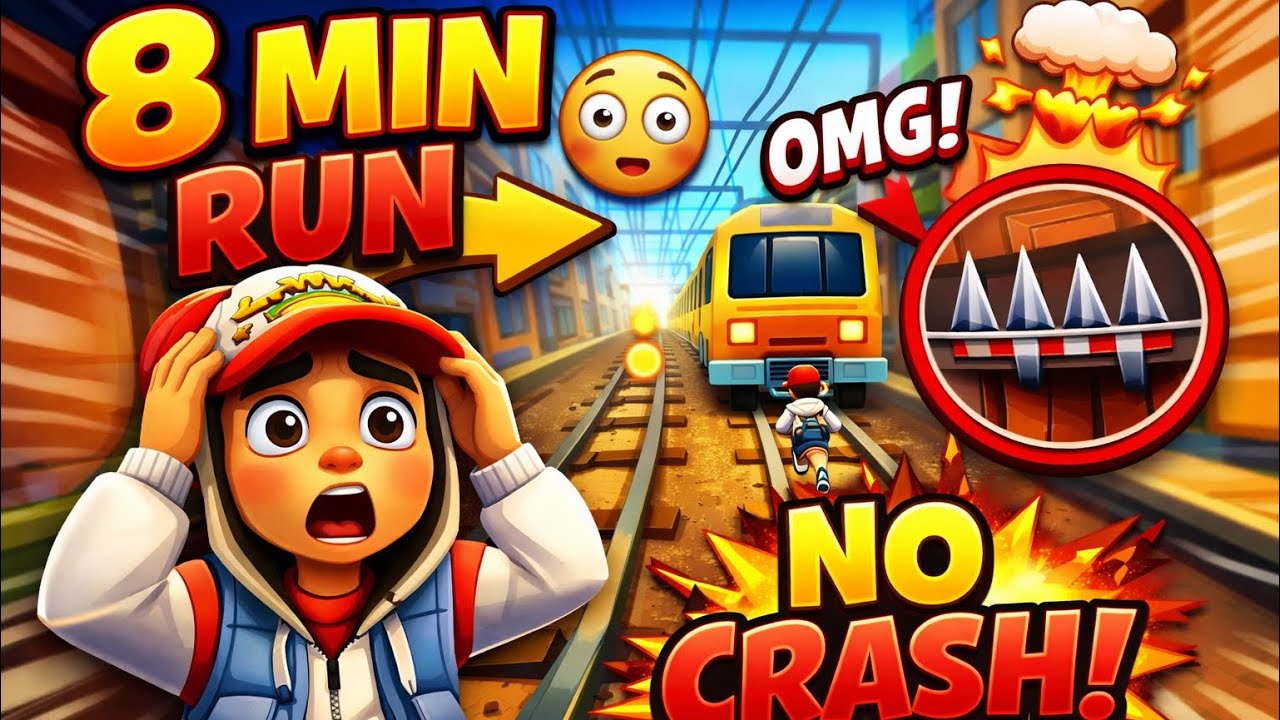 Can I Survive 8 Minutes Without Crashing? 😳 | Subway Surfers Challenge #games #subwaysurfers #gamer 